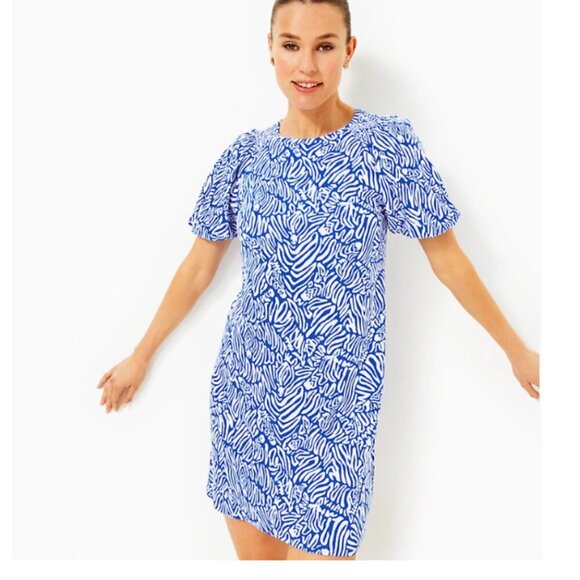 Lilly Pulitzer Rosen T-Shirt Dress Martinique Blue Zee Bebe, Size XL, EUC!!!! - Picture 2 of 11